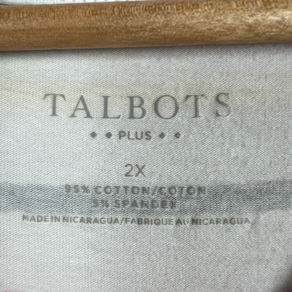 Talbots‎ Womens 2X Preppy Classic Nautical Colorful Rainbow Striped T-Shirt Top - Picture 6 of 10